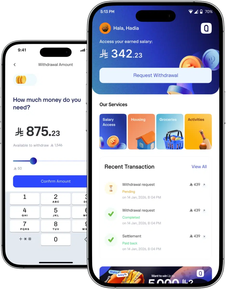 Mnzil Earned Wage Access mobile app